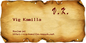 Vig Kamilla névjegykártya